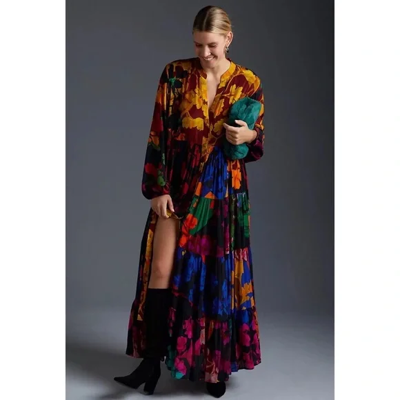 Anthropologie | Dresses | Anthropologie Siddhartha Bansal Buttonfront Maxi  Dress | Poshmark